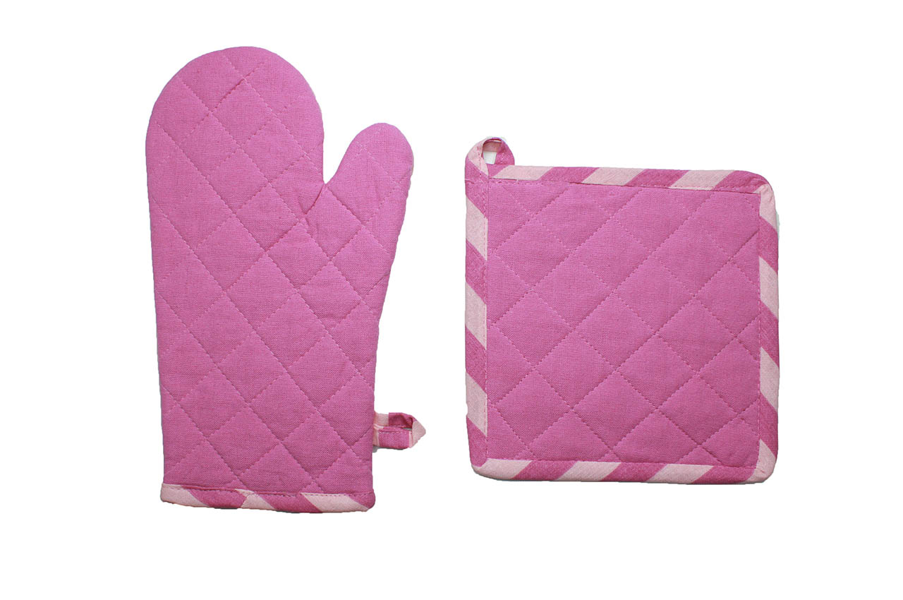 Cup Cake Set of Oven Glove & Pot Holder